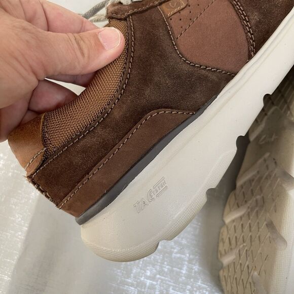 Clarks Gaskill Vibe Mens 8.5 M Brown Leather Sneakers Shoes Ortholite Comfort
